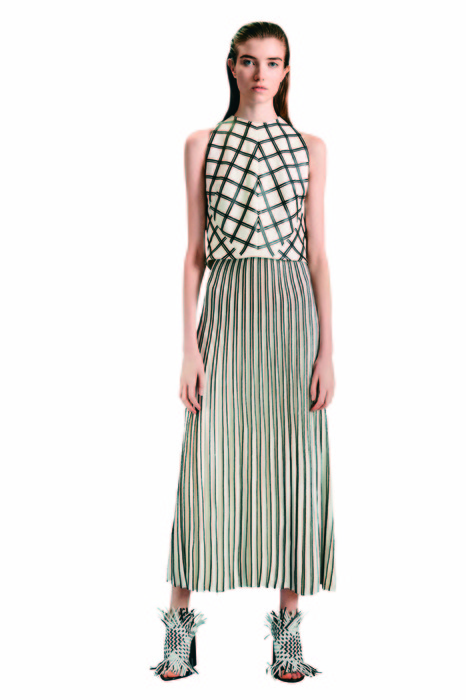 Proenza Schouler 格紋上衣條紋裙